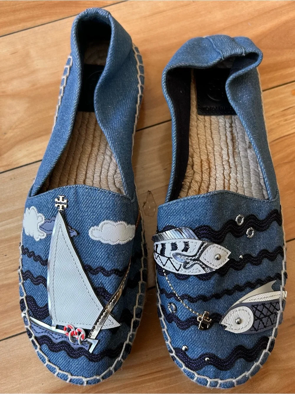 TORY BURCH Seaside Espadrille Shoes Sz 8 Womens